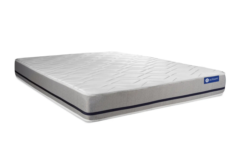 Ensemble Matelas Sommier 120x210 cm - Sommier Gris (en kit) - Actilatex Soft