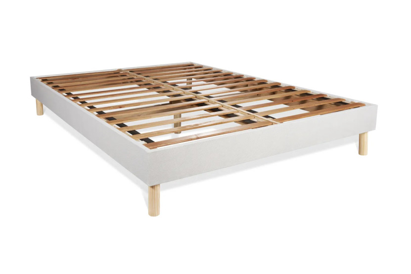 Ensemble Matelas Sommier 130x220 cm - Sommier Blanc (en kit) - Actilatex Form