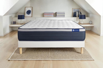 Ensemble Matelas Sommier 180x200 cm - Sommier Blanc (en kit) - Actimemo Max