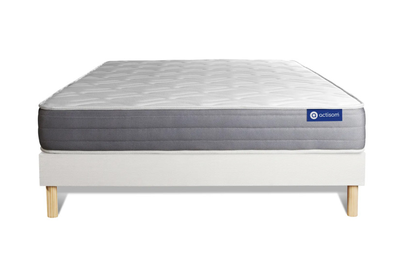 Ensemble Matelas Sommier 180x210 cm - Sommier Blanc (en kit) - Actiflex Dream