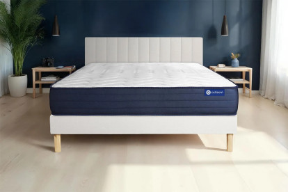 Ensemble Matelas Sommier 180x210 cm - Sommier Blanc (en kit) - Actimemo Life