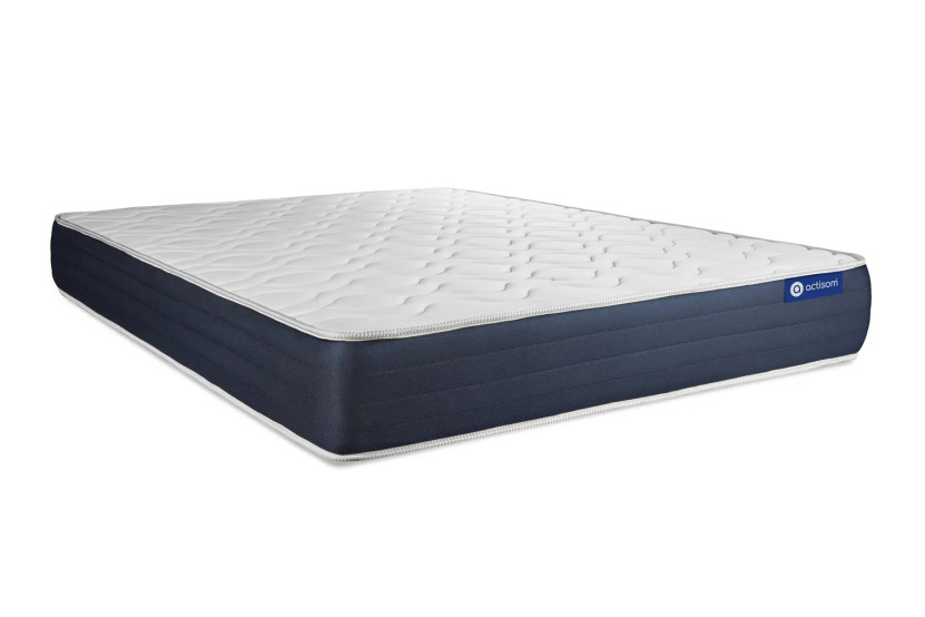 Ensemble Matelas Sommier 160x200 cm - Sommier Blanc (en kit) - Actimemo Sleep