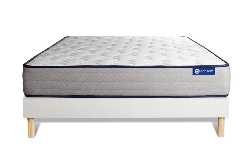 Ensemble Matelas Sommier 135x200 cm - Sommier Blanc (en kit) - Actilatex Form