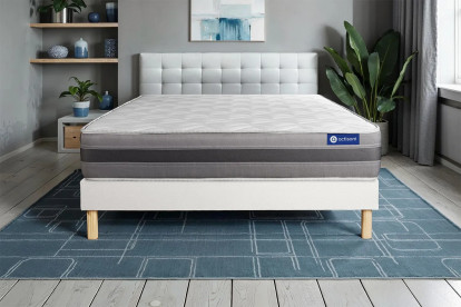 Ensemble Matelas Sommier 120x195 cm - Sommier Blanc (en kit) - Actiflex Relax