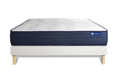 Ensemble Matelas Sommier 160x210 cm - Sommier Blanc (en kit) - Actilatex Life