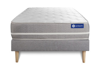 Ensemble Matelas Sommier 80x200 cm - Sommier Gris (en kit) - Actimemo Touch