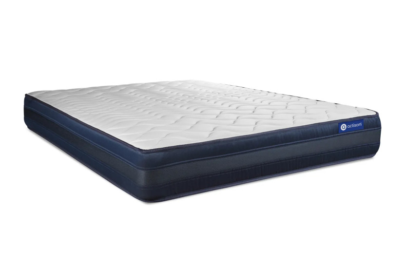 Ensemble Matelas Sommier 140x210 cm - Sommier Gris (en kit) - Actilatex Tech