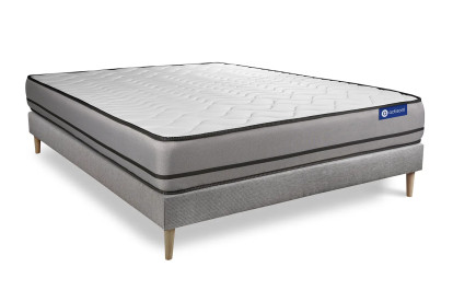 Ensemble Matelas Sommier 180x210 cm - Sommier Gris (en kit) - Actilatex Night