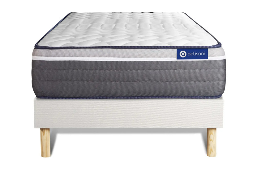 Ensemble Matelas Sommier 90x190 cm - Sommier Blanc (en kit) - Actiflex Plus