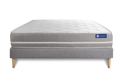 Ensemble Matelas Sommier 140x210 cm - Sommier Gris (en kit) - Actiflex Touch