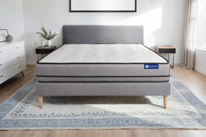 Ensemble Matelas Sommier 120x200 cm - Sommier Gris (en kit) - Actiflex Night