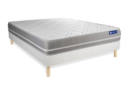 Ensemble Matelas Sommier 150x195 cm - Sommier Blanc (en kit) - Actiflex Touch