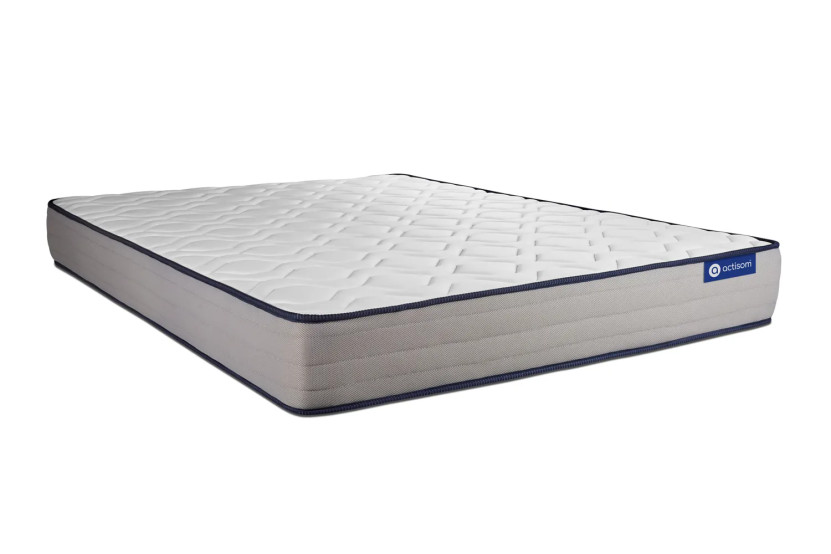 Ensemble Matelas Sommier 140x190 cm - Sommier Blanc (en kit) - Actimemo Form