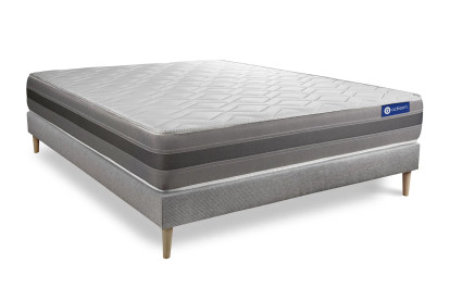 Ensemble Matelas Sommier 180x190 cm - Sommier Gris (en kit) - Actilatex Relax