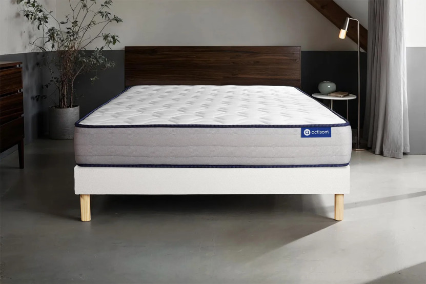 Ensemble Matelas Sommier 180x190 cm - Sommier Blanc (en kit) - Actiflex Form