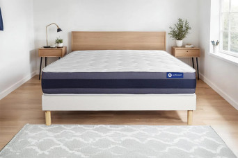 Ensemble Matelas Sommier 140x210 cm - Sommier Blanc (en kit) - Actilatex Morpho