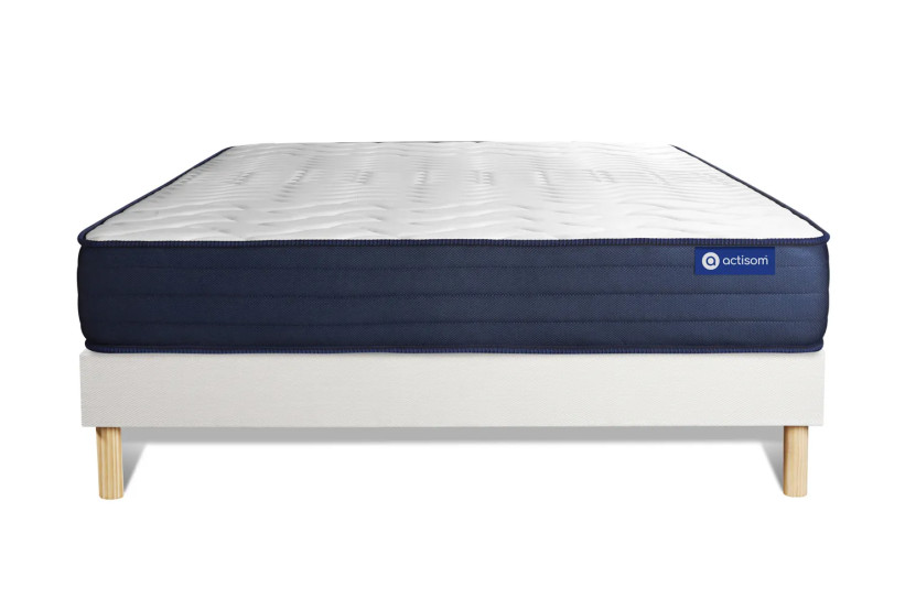 Ensemble Matelas Sommier 120x210 cm - Sommier Blanc (en kit) - Actiflex Life