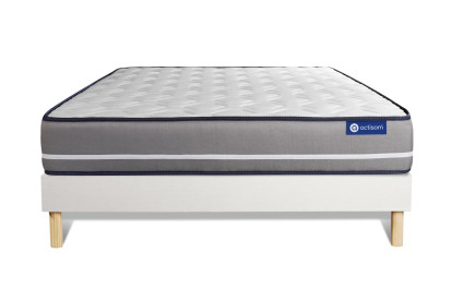 Ensemble Matelas Sommier 180x210 cm - Sommier Blanc (en kit) - Actimemo Pur