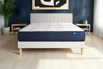 Ensemble Matelas Sommier 130x220 cm - Sommier Blanc (en kit) - Actilatex Life