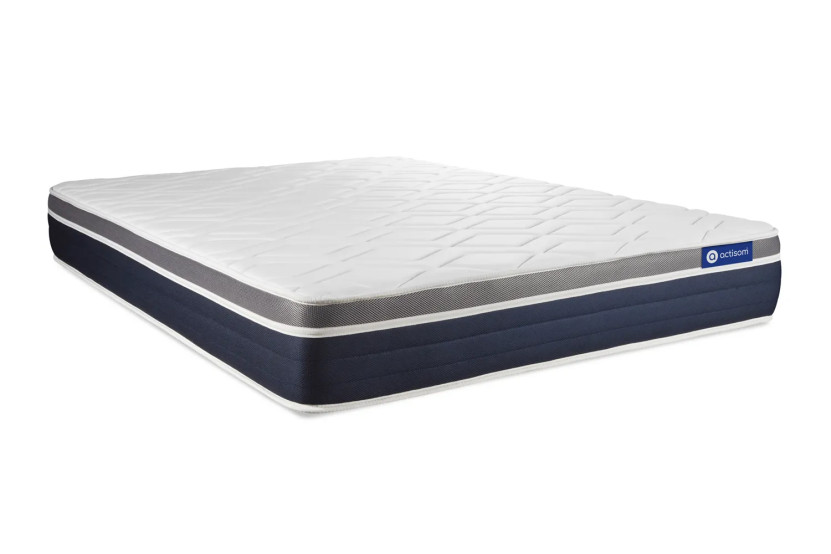 Ensemble Matelas Sommier 180x200 cm - Sommier Gris (en kit) - Actimemo Confort