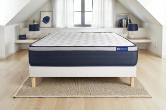Ensemble Matelas Sommier 120x210 cm - Sommier Blanc (en kit) - Actiflex Max