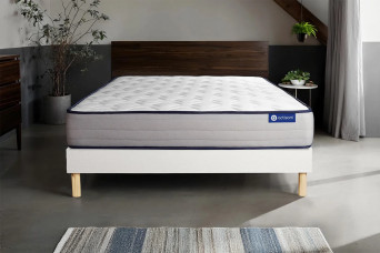 Ensemble Matelas Sommier 120x220 cm - Sommier Blanc (en kit) - Actimemo Form