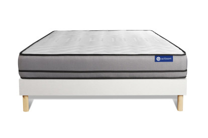 Ensemble Matelas Sommier 140x190 cm - Sommier Blanc (en kit) - Actilatex Night