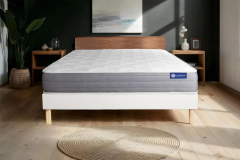 Ensemble Matelas Sommier 160x220 cm - Sommier Blanc (en kit) - Actiflex Dream