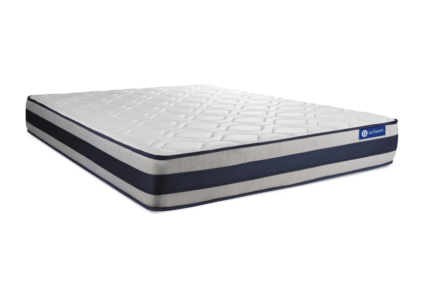 Ensemble Matelas Sommier 120x190 cm - Sommier Blanc (en kit) - Actimemo Ergo