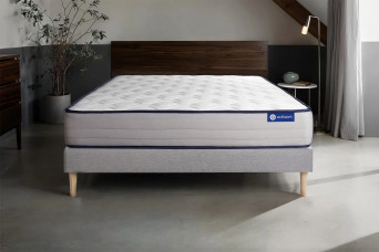 Ensemble Matelas Sommier 150x200 cm - Sommier Gris (en kit) - Actiflex Form