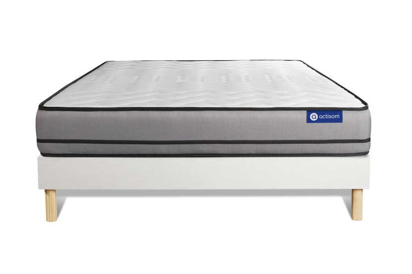 Ensemble Matelas Sommier 180x190 cm - Sommier Blanc (en kit) - Actilatex Night