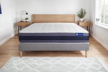 Ensemble Matelas Sommier 80x200 cm - Sommier Gris (en kit) - Actilatex Morpho