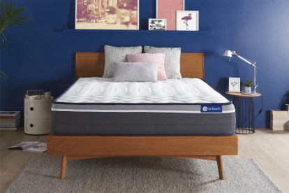 Matelas 133x182 cm Ressorts ensachés et Mémoire de forme - Actiflex Plus