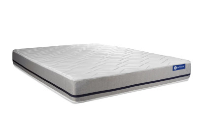 Ensemble Matelas Sommier 180x220 cm - Sommier Gris (en kit) - Actimemo Soft