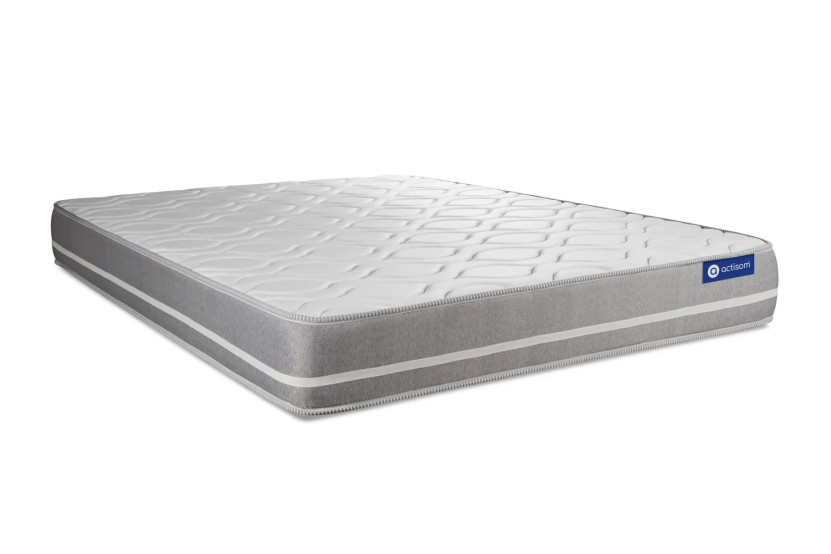 Ensemble Matelas Sommier 140x210 cm - Sommier Blanc (en kit) - Actimemo Touch