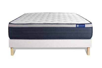 Ensemble Matelas Sommier 180x210 cm - Sommier Blanc (en kit) - Actiflex Max