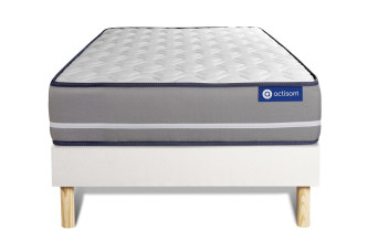 Ensemble Matelas Sommier 90x190 cm - Sommier Blanc (en kit) - Actiflex Pur