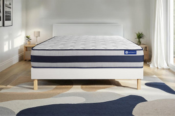 Ensemble Matelas Sommier 135x200 cm - Sommier Blanc (en kit) - Actilatex Ergo