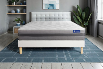 Ensemble Matelas Sommier 140x190 cm - Sommier Blanc (en kit) - Actiflex Relax