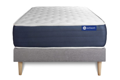 Ensemble Matelas Sommier 80x190 cm - Sommier Gris (en kit) - Actilatex Sleep