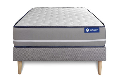 Ensemble Matelas Sommier 80x200 cm - Sommier Gris (en kit) - Actiflex Pur