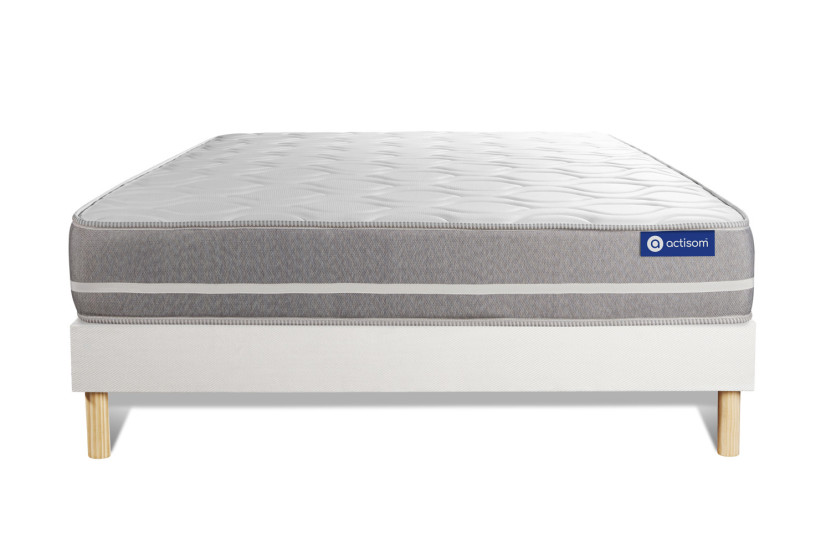 Ensemble Matelas Sommier 200x200 cm - Sommier Blanc (en kit) - Actilatex Touch