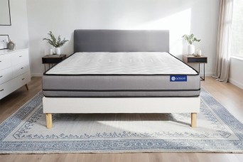 Ensemble Matelas Sommier 150x200 cm - Sommier Blanc (en kit) - Actiflex Night