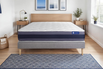 Ensemble Matelas Sommier 180x210 cm - Sommier Gris (en kit) - Actiflex Morpho