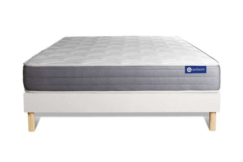 Ensemble Matelas Sommier 120x210 cm - Sommier Blanc (en kit) - Actiflex Dream