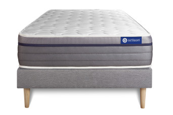 Ensemble Matelas Sommier 80x190 cm - Sommier Gris (en kit) - Actiflex Zen
