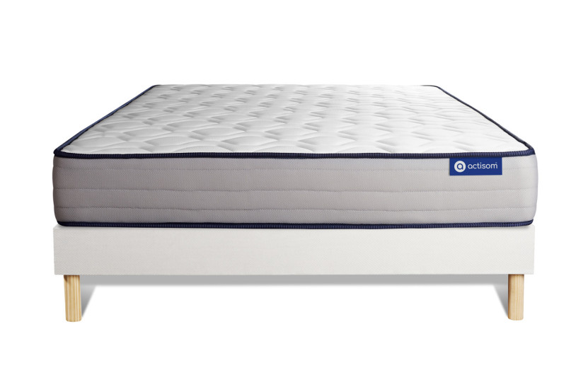 Ensemble Matelas Sommier 135x200 cm - Sommier Blanc (en kit) - Actimemo Form