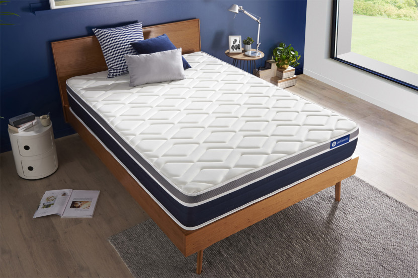 Matelas 130x200 cm Ressorts ensachés et Mémoire de forme - Actiflex Confort