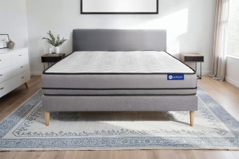Ensemble Matelas Sommier 160x220 cm - Sommier Gris (en kit) - Actiflex Night