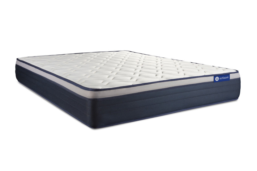 Ensemble Matelas Sommier 120x200 cm - Sommier Blanc (en kit) - Actiflex Max